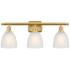 Castile 26" Wide 3 Light Satin Gold Bath Vanity Light w/ White Shade