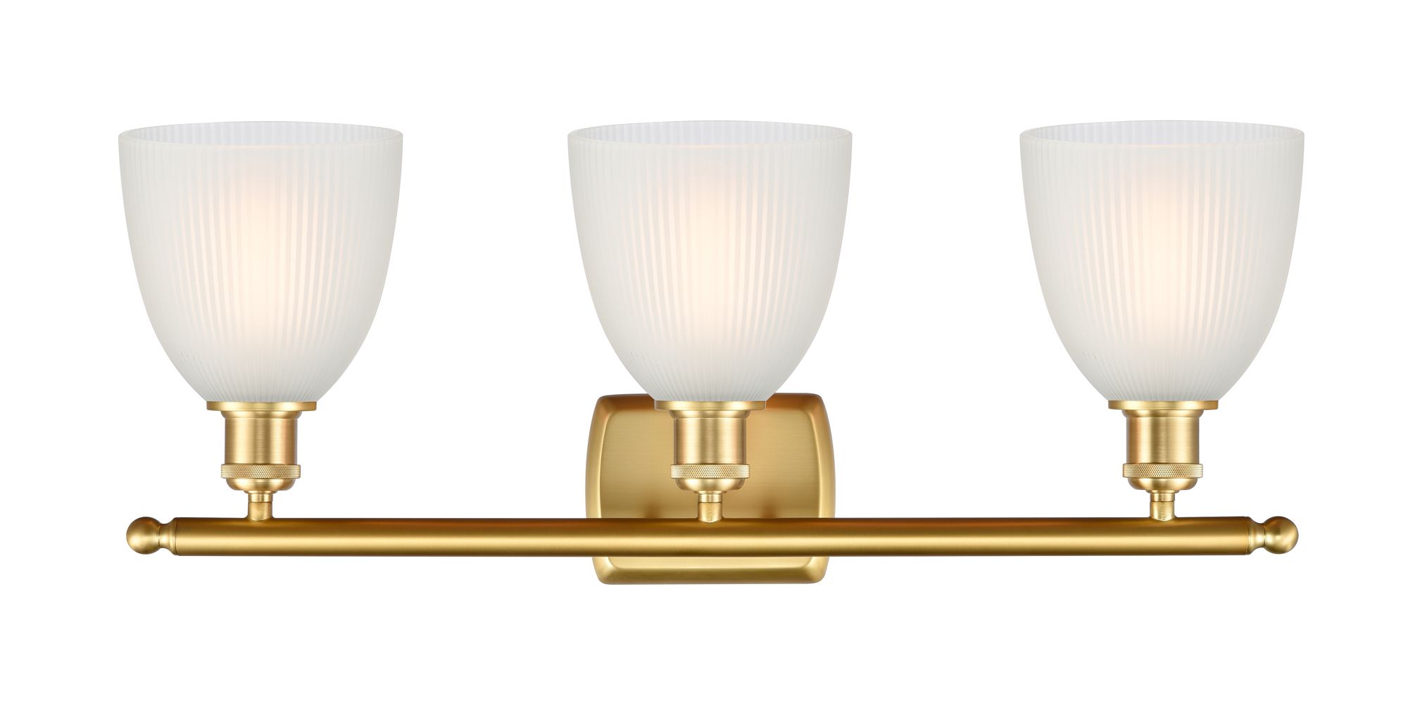 Image 2 Castile 26" Wide 3 Light Satin Gold Bath Vanity Light w/ White Shade more views