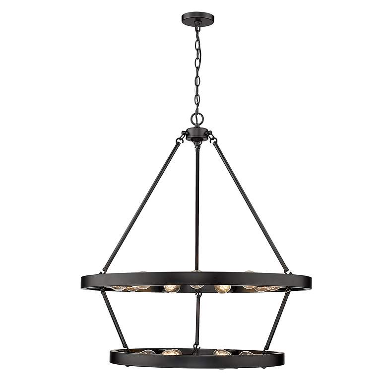 Image 2 Castile 32" Wide Matte Black 15-Light Chandelier more views