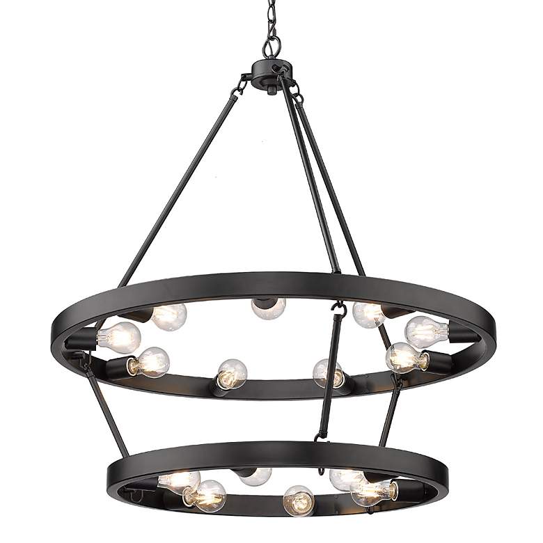 Image 3 Castile 32" Wide Matte Black 15-Light Chandelier more views