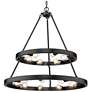 1_Castile 32" Wide Matte Black 2-Tier 15-Light Chandelier