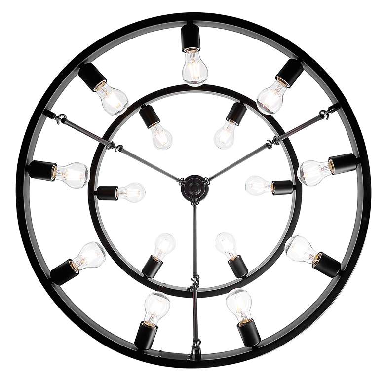 Image 3 Castile 32" Wide Matte Black 2-Tier 15-Light Chandelier more views