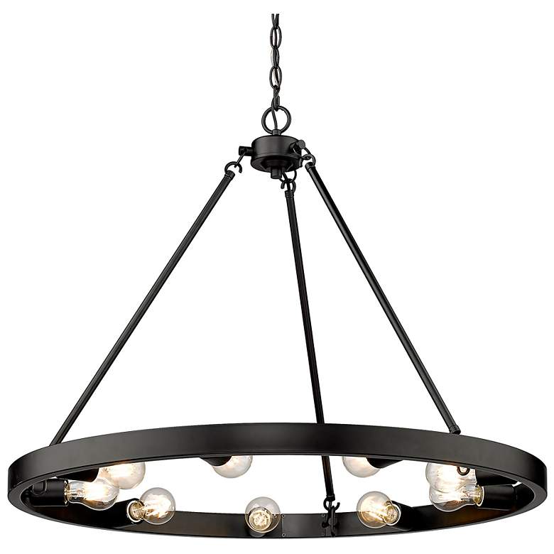 Image 2 Castile 32" Wide Matte Black 9-Light Ring Chandelier