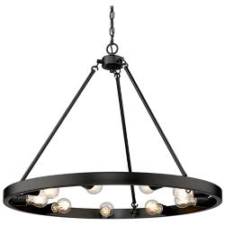 Castile 32" Wide Matte Black 9-Light Ring Chandelier