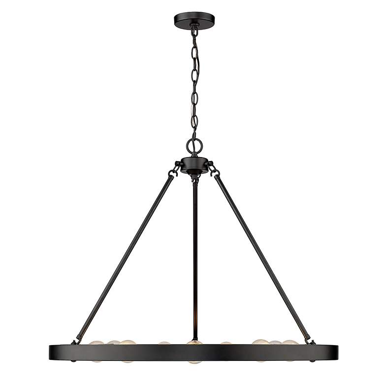 Image 3 Castile 32" Wide Matte Black 9-Light Ring Chandelier more views
