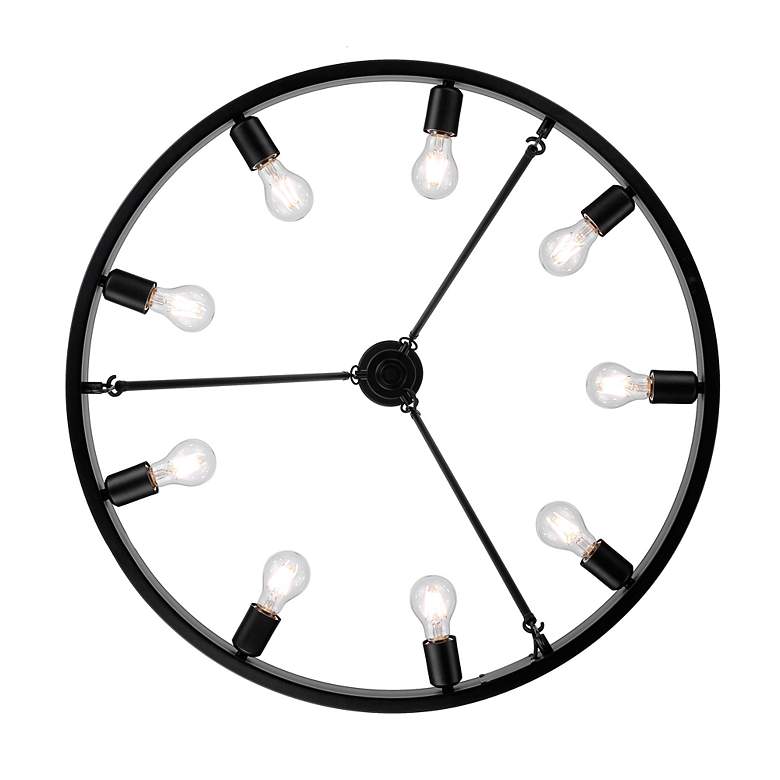 Image 4 Castile 32" Wide Matte Black 9-Light Ring Chandelier more views