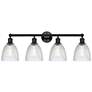 Castile 33" 4-Light Matte Black Bath Light w/ Clear Shade