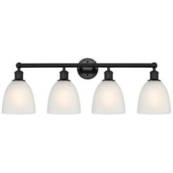 Castile 33" 4-Light Matte Black Bath Light w/ White Shade