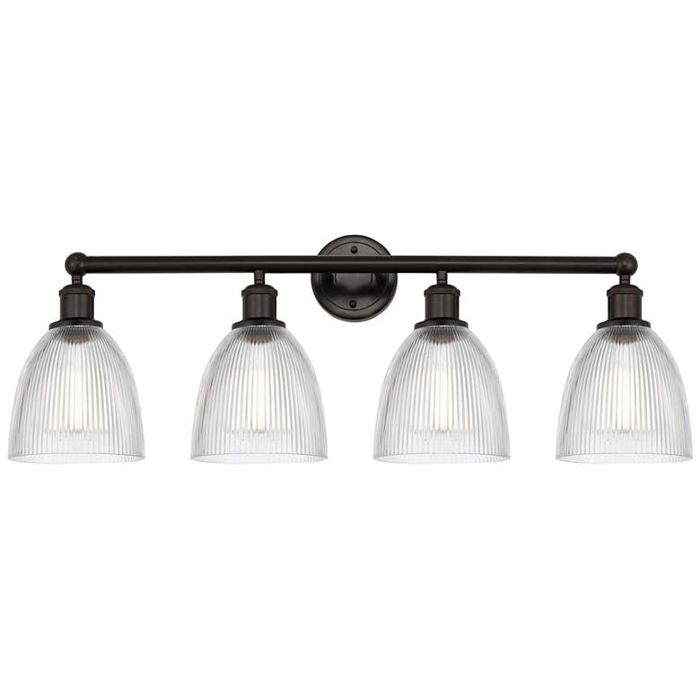 Image 1 Castile 33" 4-Light Oil Rubbed Bronze Bath Light w/ Clear Shade