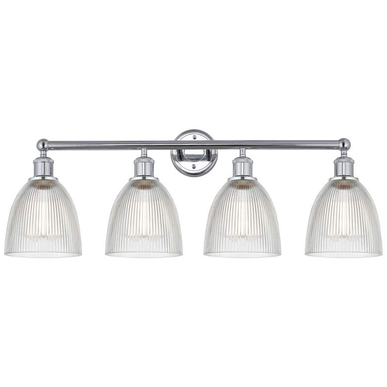 Image 1 Castile 33" 4-Light Polished Chrome Bath Light w/ Clear Shade