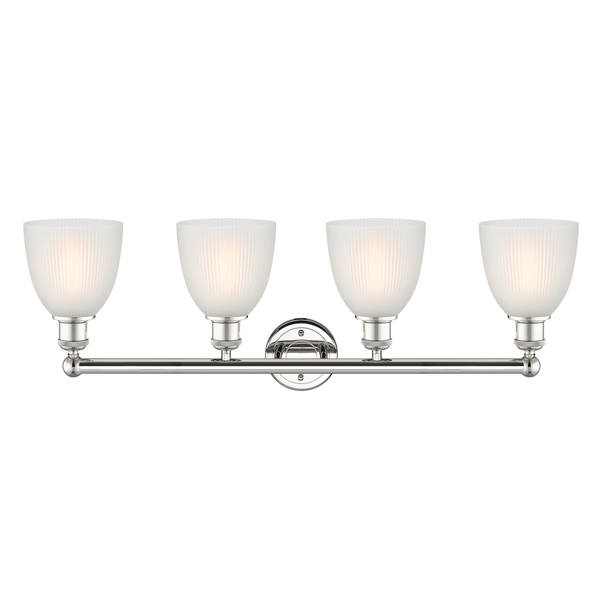Image 4 Castile 33" Wide 4 Light Polished Nickel Bath Vanity Light With White  more views