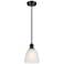 Castile 6" Matte Black Cord Hung Mini Pendant w/ White Shade