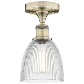 Castile 6" Wide Antique Brass Flush Mount With Clear Glass Shade Castile 6" Wide Antique Brass Flush Mount With Clear Glass Shade