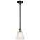 Castile 6" Wide Black Brass Stem Hung Mini Pendant w/ White Shade