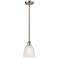 Castile 6" Wide Brushed Satin Nickel Stem Hung Mini Pendant w/ White S