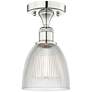 Castile 6" Wide Polished Nickel Flush Mount With Clear Glass Shade