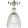Castile 6" Wide Polished Nickel Flush Mount With Clear Glass Shade