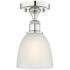Castile 6" Wide Polished Nickel Flush Mount With White Glass Shade