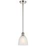 Castile 6" Wide Polished Nickel Stem Hung Mini Pendant w/ White Shade