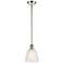 Castile 6" Wide Polished Nickel Stem Hung Mini Pendant w/ White Shade