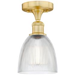 Castile 6&quot; Wide Satin Gold Flush Mount With Clear Glass Shade