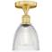 Castile 6" Wide Satin Gold Flush Mount With Clear Glass Shade
