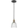Castile 6"W Black Antique Brass Mini Pendant w/ Clear Glass