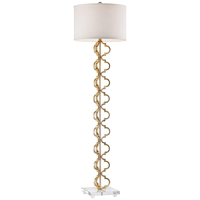 Image 2 Castile 62 inch High Gold Leaf Metal Floor Lamp