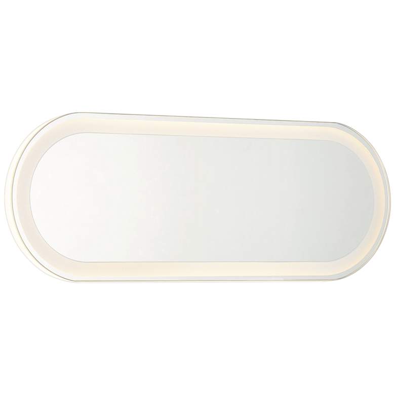 Image 1 Castilion White 18" x 6 3/4" LED Backlit Wall Mirror