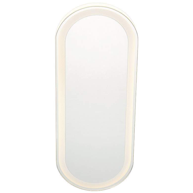 Image 2 Castilion White 18" x 6 3/4" LED Backlit Wall Mirror more views