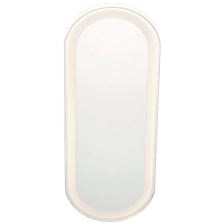 Image 2 Castilion White 18 inch x 6 3/4 inch LED Backlit Wall Mirror more views