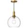 Castilla 10"W Aged Gold Mini Pendant with Clear Glass Shade