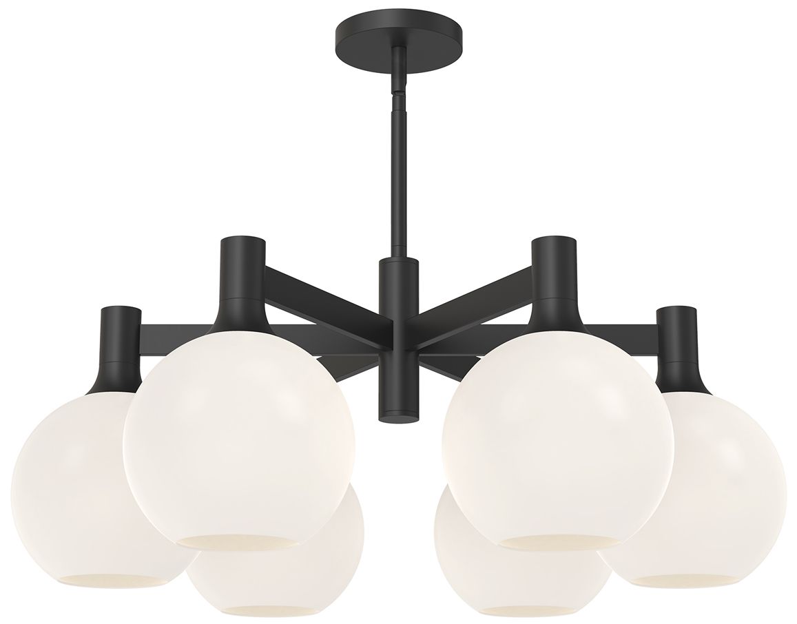 Castilla 29 1/2" Wide Matte Black 6-Light Chandelier