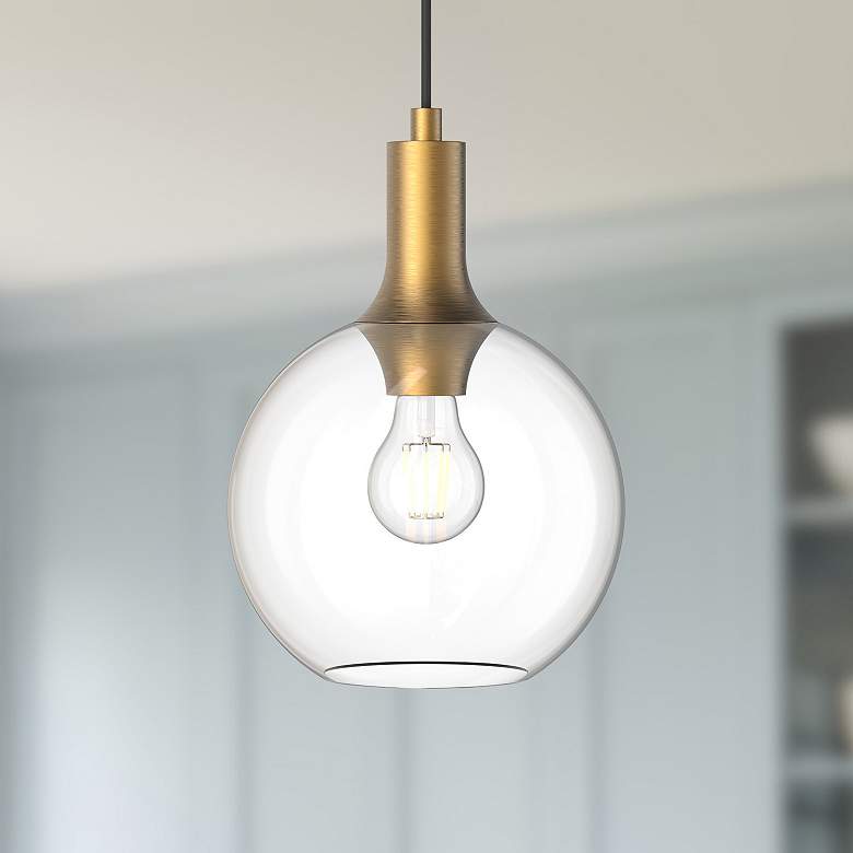 Image 1 Castilla 8" Wide Aged Gold Globe Mini Pendant