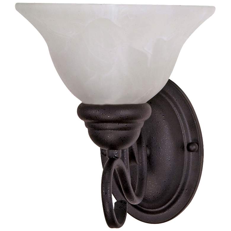 Image 1 Castillo; 1 Light; 8 in.; Wall Fixture with Alabaster Swirl Glass