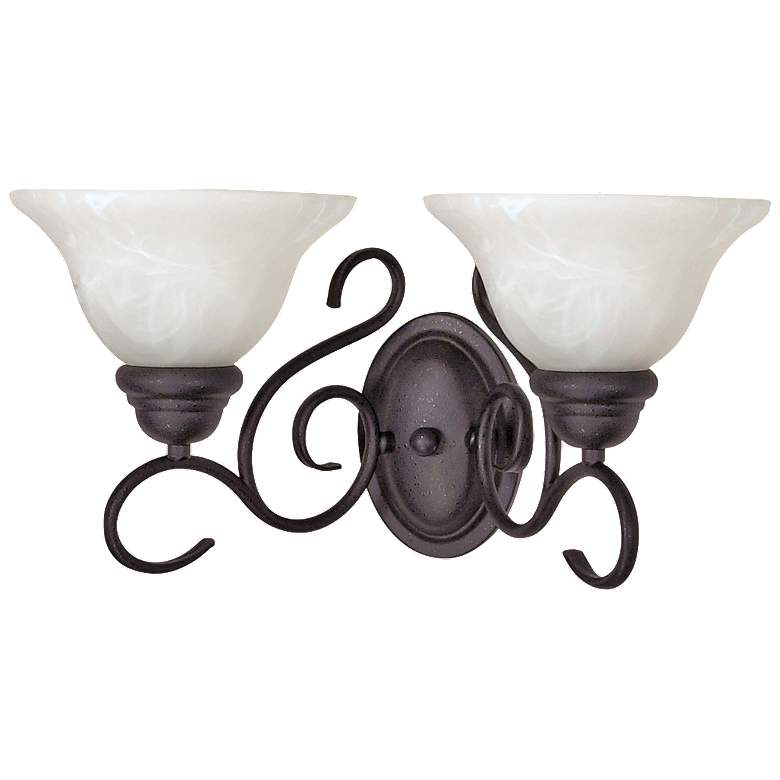Image 1 Castillo; 2 Light; 18 in.; Wall Fixture with Alabaster Swirl Glass