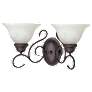 Castillo; 2 Light; 18 in.; Wall Fixture with Alabaster Swirl Glass