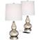 Castine Mercury Glass Table Lamps with USB Port Set of 2