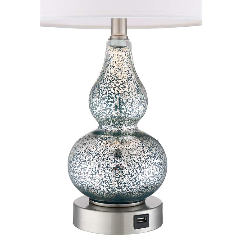 Castine Turquoise Mercury Glass USB Table Lamps Set of 2 more views