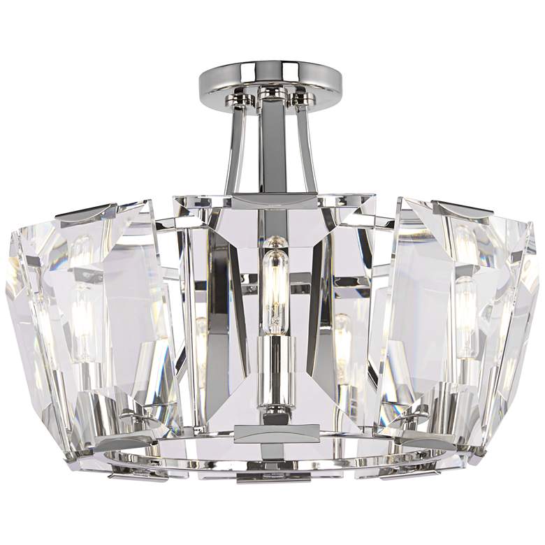 Image 2 Castle Aurora 17 1/2 inch Wide Crystal Panel Ceiling Light