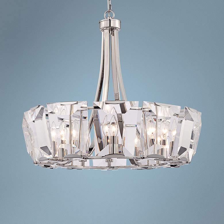 Image 1 Castle Aurora 25 1/2"W Crystal Panel 12-Light Chandelier