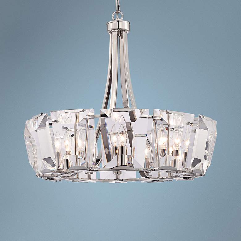 Image 1 Castle Aurora 25 1/2 inchW Crystal Panel 12-Light Chandelier