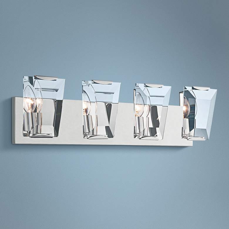 Image 1 Castle Aurora 26"W Polished Nickel Bath Light