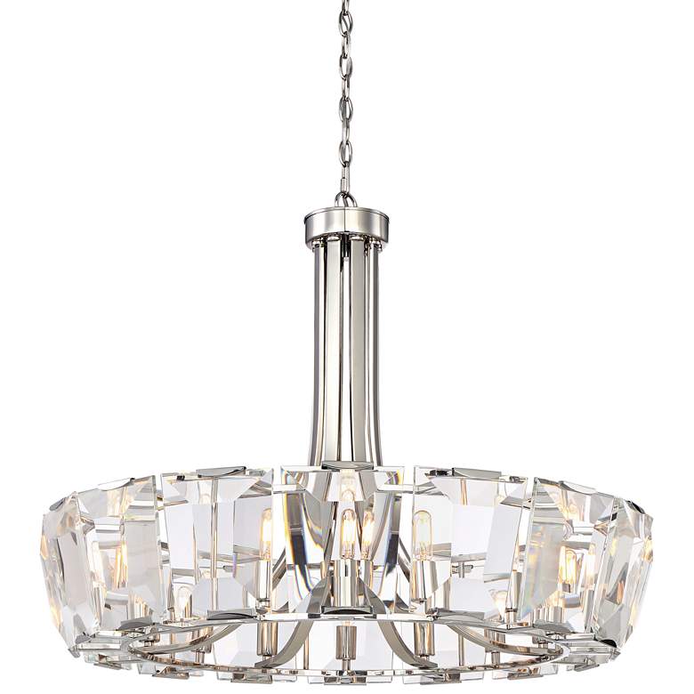 Image 2 Castle Aurora 33 1/4" Wide Polished Nickel Modern Crystal Chandelier