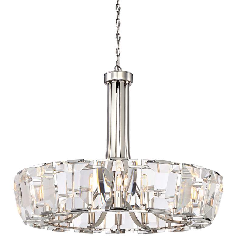 Image 2 Castle Aurora 33 1/4 inch Wide Polished Nickel Modern Crystal Chandelier