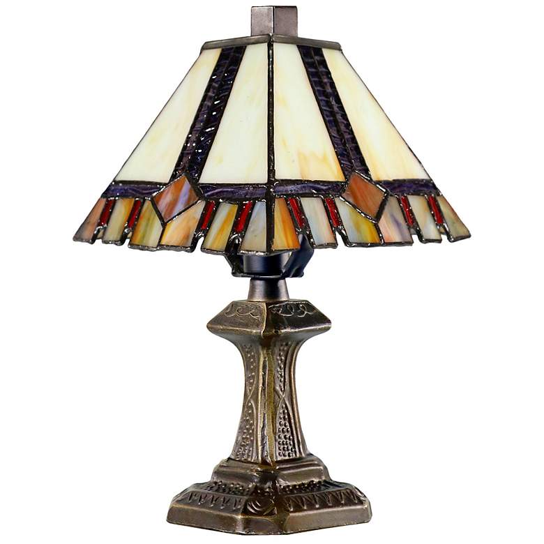 Image 2 Castle Cut 10 3/4" High Antique Bronze Accent Table Lamp