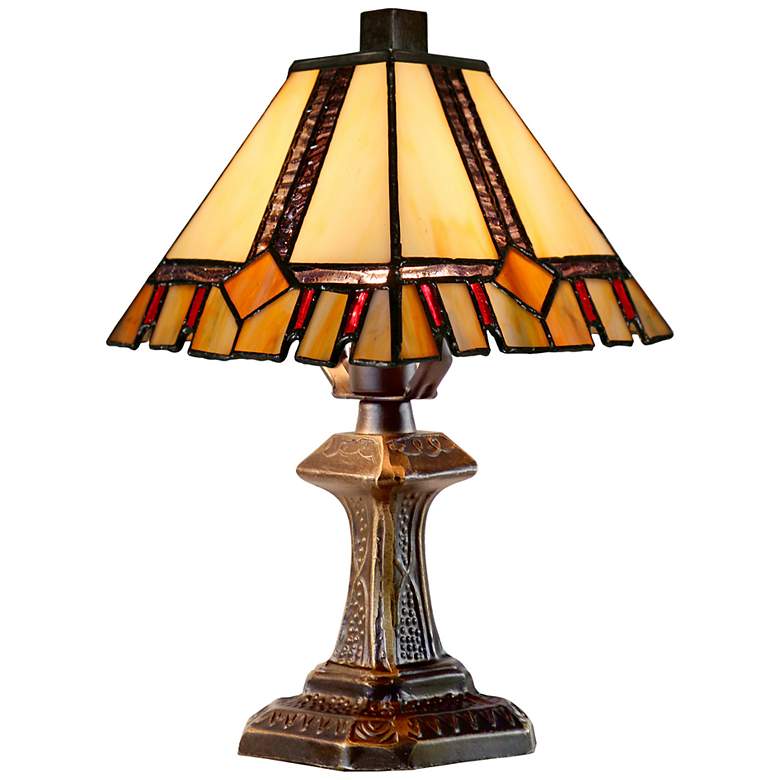 Image 3 Castle Cut 10 3/4" High Antique Bronze Accent Table Lamp more views