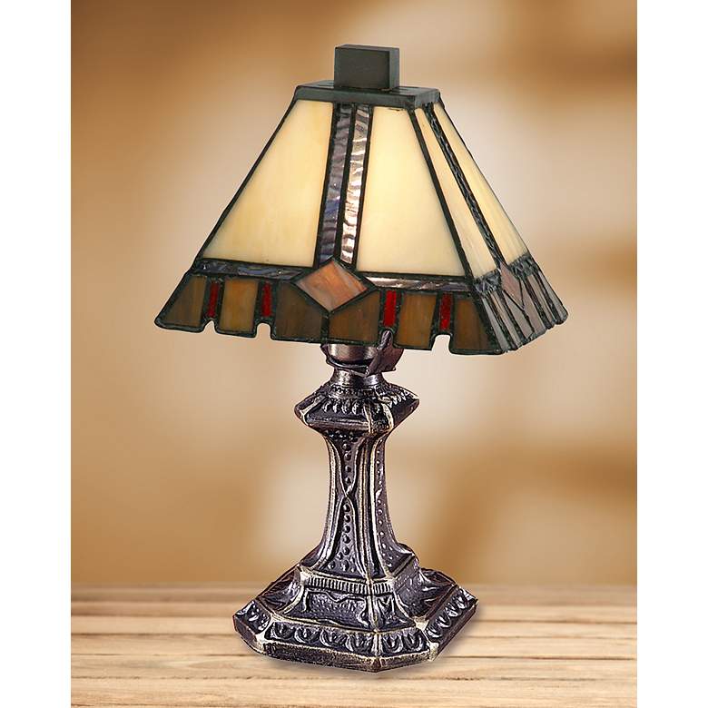 Image 5 Castle Cut 10 3/4" High Antique Bronze Accent Table Lamp more views