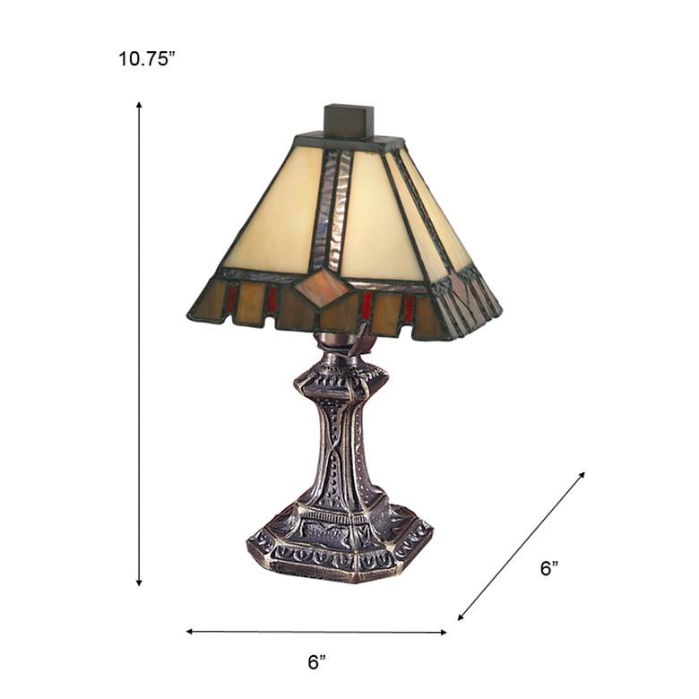 Image 7 Castle Cut 10 3/4" High Antique Bronze Accent Table Lamp more views