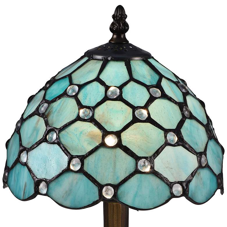 Castle Point 15&quot;H Bronze Tiffany-Style Accent Table Lamp more views